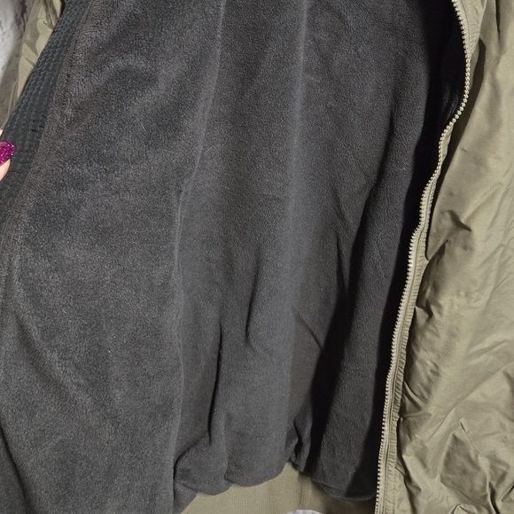 Men’s Columbia Falmouth Bomber Parka Jacket | Brown Fleece-Lined Heavy Coat (L) - Picture 7 of 9